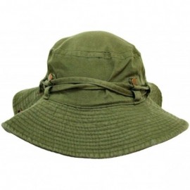 Sun Hats Safari Style Cotton Hat with Chin Cord & Side Snaps - Green - CQ11633QBRL $15.64