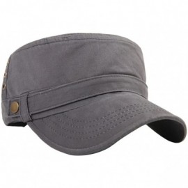 Baseball Caps Men's Cotton Flat Top Peaked Baseball Twill Army Military Corps Hat Cap Visor - Gray-three Holes - CL1832NK0YW ...