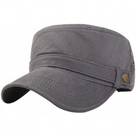 Baseball Caps Men's Cotton Flat Top Peaked Baseball Twill Army Military Corps Hat Cap Visor - Gray-three Holes - CL1832NK0YW ...