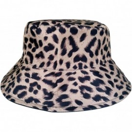 Bucket Hats Leopard Print Bucket Hat Fashion Reversible Design Packable Sun Hat - Black - C918UWOND8N $10.73