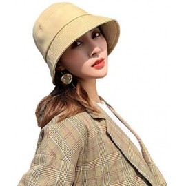 Bucket Hats Packable Bucket Leather Fisherman Protects - Beige - CH18AC92SG7 $29.50