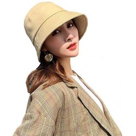 Bucket Hats Packable Bucket Leather Fisherman Protects - Beige - CH18AC92SG7 $10.41