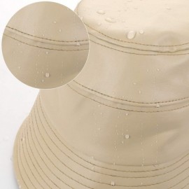 Bucket Hats Packable Bucket Leather Fisherman Protects - Beige - CH18AC92SG7 $10.41