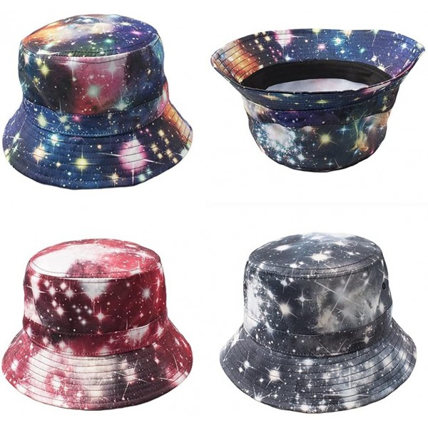 Bucket Hats Bucket Hat One Size for Unisex Multi Style Hawaiian Flower/Galaxy/American - Gx/Blue - CQ11AIO03JH $14.87