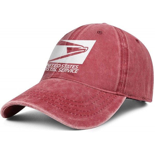Baseball Caps White Logo-Cool Denim Adjustable Snapback Meshback Cap for Mens - Red-40 - C418TCGWL8C $23.94