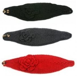 Headbands Women's Headband Neck/Ear Warmer Hand Made Black 812HB - 3 Pcs Blk+gry+red - CB11S9C8XJX $54.79