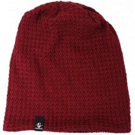 Skullies & Beanies Women Oversized Slouchy Beanie Knit Hat Colorful Long Baggy Skull Cap for Winter - Solid-burgundy - C618WT...