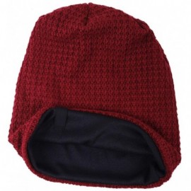 Skullies & Beanies Women Oversized Slouchy Beanie Knit Hat Colorful Long Baggy Skull Cap for Winter - Solid-burgundy - C618WT...