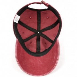 Baseball Caps White Logo-Cool Denim Adjustable Snapback Meshback Cap for Mens - Red-40 - C418TCGWL8C $23.94