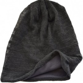 Skullies & Beanies Slouchy Knitted Baggy Beanie Hat Crochet Stripe Summer Dread Caps Oversized for Men-B318 - Xzz-grey - C318...