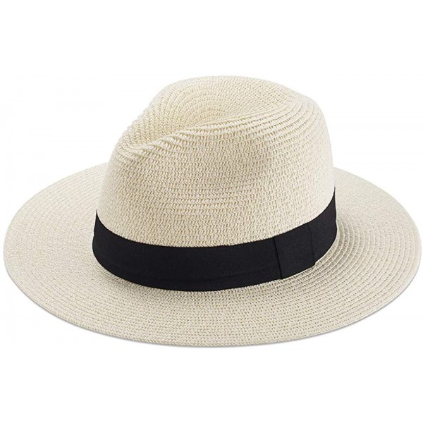 Sun Hats Beach Hats for Women- Summer Straw Hats Wide Brim Panama Hats with UV UPF 50+ Protection for Girls and Ladies - CD19...