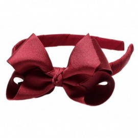 Headbands Girls"Lila" Grosgrain Bow Headband O/S Burgundy - Burgundy - CX11RIGBSYN $13.20