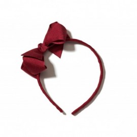 Headbands Girls"Lila" Grosgrain Bow Headband O/S Burgundy - Burgundy - CX11RIGBSYN $13.20