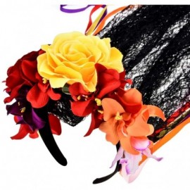 Headbands Day of The Dead Headband Costume Rose Flower Crown Mexican Headpiece BC40 - Colorful Lilytiara - CF18DUHQAO3 $12.76