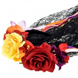 Headbands Day of The Dead Headband Costume Rose Flower Crown Mexican Headpiece BC40 - Colorful Lilytiara - CF18DUHQAO3 $12.76