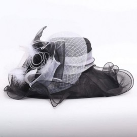 Sun Hats Women's Organza Kentucky Derby Tea Party Hat - Design 5 - Black - C918T6I3R62 $8.39