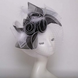 Sun Hats Women's Organza Kentucky Derby Tea Party Hat - Design 5 - Black - C918T6I3R62 $8.39