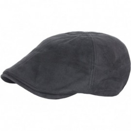 Baseball Caps Simple Suede Feel Soft Ivy Cap Cabbie Newsboy Beret Gatsby Flat Driving Hat - Gray - C712O674QHF $27.79