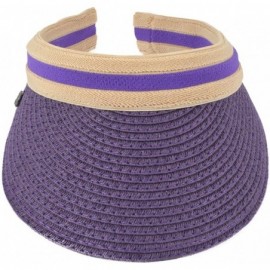 Visors Women Men Straw Sports Tennis Golf Sun Visor Hats - Purple1 - C918SZLU9T0 $39.92