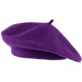 Berets Wool Blend French Beret for Men and Women in Plain Colours - Purple - C612N3B21WA $10.50
