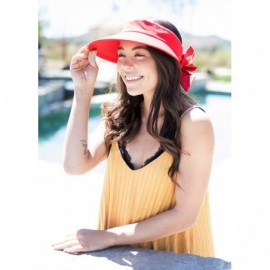 Visors Women's Summer SPF 50+ UV Protection Sun Visor Hat - Red - CI17WU4IXIX $13.42