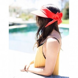 Visors Women's Summer SPF 50+ UV Protection Sun Visor Hat - Red - CI17WU4IXIX $13.42
