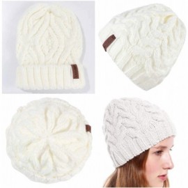 Skullies & Beanies 2 Pack Winter Beanie Knit Hat Slouchy Cable Chunky Baggy Snow Hat Thick Soft Warm Skull Skip Cap for Women...