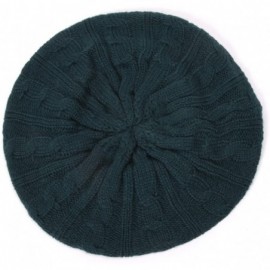 Berets Cable Fashion Knit Beret (2 Pack) - Forest Green - CG184TGH4GA $14.17