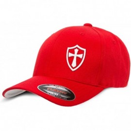 Baseball Caps Crusader Knights Templar Cross Baseball Hat - Red / White - C812LG3SBDJ $26.22