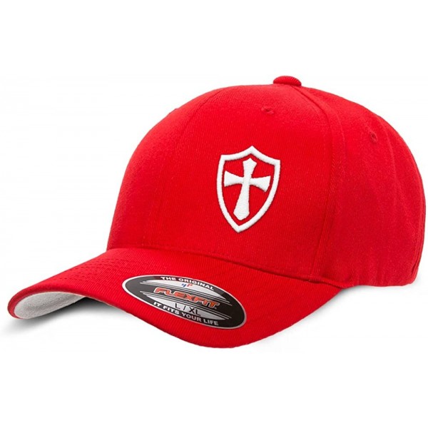 Baseball Caps Crusader Knights Templar Cross Baseball Hat - Red / White - C812LG3SBDJ $26.22