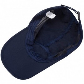 Sun Hats Unisex Breathable Quick Dry Mesh Baseball Cap Sun Hat Running Cap - Navy Blue - CE18QC74Z7X $10.23