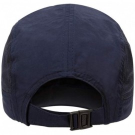 Sun Hats Unisex Breathable Quick Dry Mesh Baseball Cap Sun Hat Running Cap - Navy Blue - CE18QC74Z7X $10.23