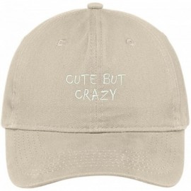 Baseball Caps Cute But Crazy Embroidered Soft Cotton Adjustable Cap Dad Hat - Stone - CP12NRNBGWD $18.14