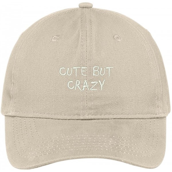 Baseball Caps Cute But Crazy Embroidered Soft Cotton Adjustable Cap Dad Hat - Stone - CP12NRNBGWD $34.01