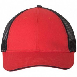 Baseball Caps Sandwich Trucker Cap - Red/Navy - CR182II5SL7 $6.88