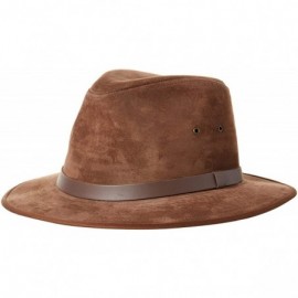 Cowboy Hats Genuine Suede Safari with Leather Band - Brown - C9112OG0E9H $52.11