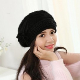 Berets New Women Slouch Baggy Winter Warm Soft Knit Crochet Hat - Black - C812NDUZIVT $10.16