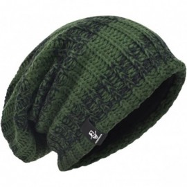 Skullies & Beanies Men's Cool Cotton Beanie Slouch Skull Cap Long Baggy Hip-hop Winter Summer Hat - Stripe-green - C51832U4RO...