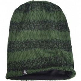 Skullies & Beanies Men's Cool Cotton Beanie Slouch Skull Cap Long Baggy Hip-hop Winter Summer Hat - Stripe-green - C51832U4RO...