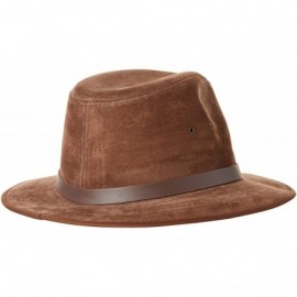 Cowboy Hats Genuine Suede Safari with Leather Band - Brown - C9112OG0E9H $52.11