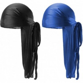 Skullies & Beanies Silky Durags Pack for Men Women Waves Satin Hair Bonnet Sleeping Hat Holographic Do Rags Set - B 5 - CO18W...