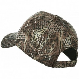 Baseball Caps Animal Print and Sequin Cap - Brown W31S53B - CS11E8U7JBD $25.86