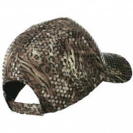 Baseball Caps Animal Print and Sequin Cap - Brown W31S53B - CS11E8U7JBD $25.86