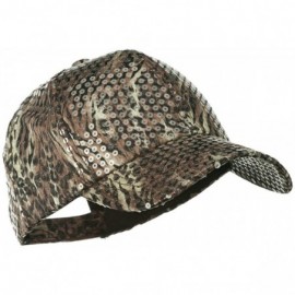 Baseball Caps Animal Print and Sequin Cap - Brown W31S53B - CS11E8U7JBD $25.86