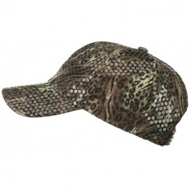 Baseball Caps Animal Print and Sequin Cap - Brown W31S53B - CS11E8U7JBD $25.86